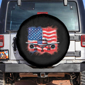 Pilot Airplane Patriotic American Flag Plane Aviation Spare Tire Cover TS14 No hole Black Print Your Wear