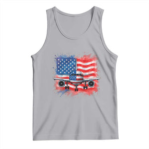 Pilot Airplane Patriotic American Flag Plane Aviation Tank Top TS14 Athletic Heather Print Your Wear