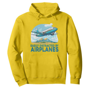 Funny Pilot Aviation Hoodie Easily Distracted By Airplanes Lover TS14 Daisy Print Your Wear