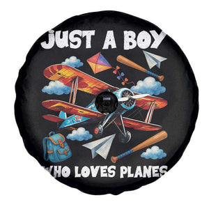 Funny Pilot Airplane Lovers Spare Tire Cover Just A Boy Who Loves Planes TS14 Print Your Wear