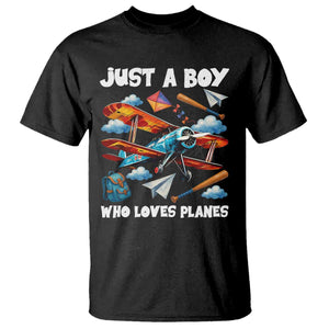 Funny Pilot Airplane Lovers T Shirt Just A Boy Who Loves Planes TS14 Black Print Your Wear