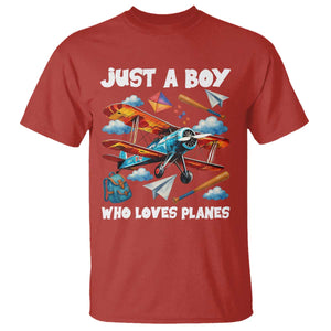 Funny Pilot Airplane Lovers T Shirt Just A Boy Who Loves Planes TS14 Red Print Your Wear