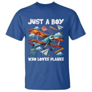 Funny Pilot Airplane Lovers T Shirt Just A Boy Who Loves Planes TS14 Royal Blue Print Your Wear