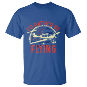 Funny Airplane Pilot T Shirt I'd Rather Be Flying TS14 Royal Blue Print Your Wear