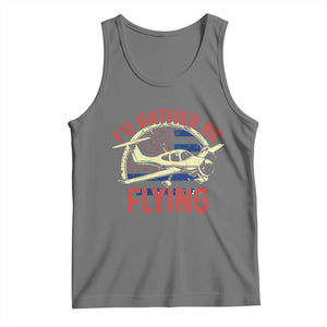 Funny Airplane Pilot Tank Top I'd Rather Be Flying TS14 Black Heather Print Your Wear