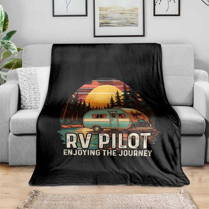 RV Pilot Enjoying The Journey Throw Blanket Funny Camping Lover TS14 Print Your Wear