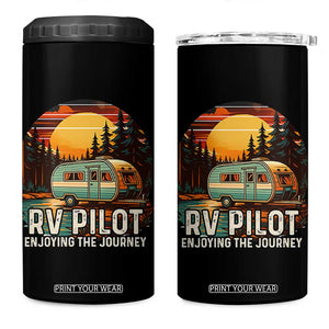 RV Pilot Enjoying The Journey 4 in 1 Can Cooler Tumbler Funny Camping Lover TS14 One Size: 16 oz Black Print Your Wear