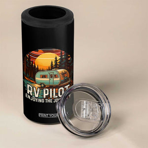 RV Pilot Enjoying The Journey 4 in 1 Can Cooler Tumbler Funny Camping Lover TS14 Print Your Wear