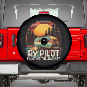RV Pilot Enjoying The Journey Spare Tire Cover Funny Camping Lover TS14 Black Print Your Wear