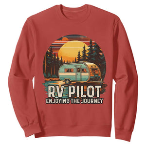 RV Pilot Enjoying The Journey Sweatshirt Funny Camping Lover TS14 Red Print Your Wear