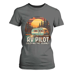 RV Pilot Enjoying The Journey T Shirt For Women Funny Camping Lover TS14 Dark Heather Print Your Wear