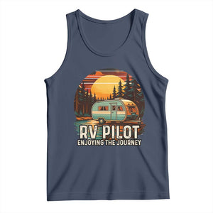 RV Pilot Enjoying The Journey Tank Top Funny Camping Lover TS14 Navy Print Your Wear