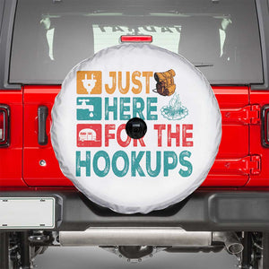 RV Camping Caravan Motorhome Spare Tire Cover Just Here For The Hookups TS14 White Print Your Wear