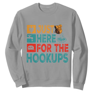 RV Camping Caravan Motorhome Sweatshirt Just Here For The Hookups TS14 Sport Gray Print Your Wear