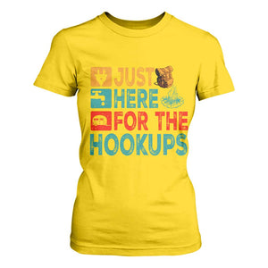 RV Camping Caravan Motorhome T Shirt For Women Just Here For The Hookups TS14 Daisy Print Your Wear