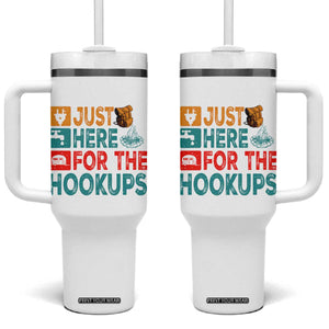 RV Camping Caravan Motorhome Tumbler With Handle Just Here For The Hookups TS14 One Size: 40 oz White Print Your Wear