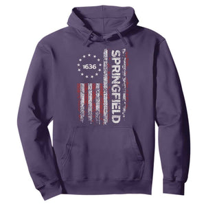 Springfield Massachusetts American Flag Established 1636 Hoodie TS14 Purple Print Your Wear