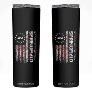 Springfield Massachusetts American Flag Established 1636 Skinny Tumbler TS14 Black Print Your Wear