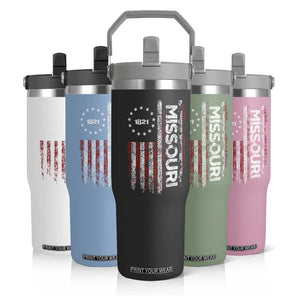 Missouri Missourian MO American Flag Established 1821 Flip Straw Tumbler TS14 Print Your Wear
