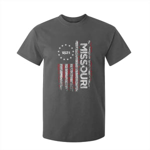 Missouri Missourian MO American Flag Established 1821 T Shirt For Kid TS14 Dark Heather Print Your Wear