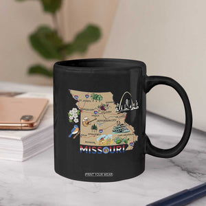 Missouri Map Landmarks Major Cities Roads Flag Coffee Mug