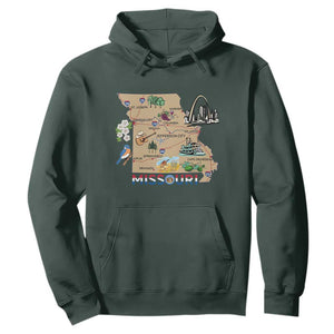Missouri Map Landmarks Major Cities Roads Flag Hoodie