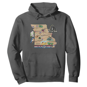 Missouri Map Landmarks Major Cities Roads Flag Hoodie