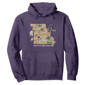 Missouri Map Landmarks Major Cities Roads Flag Hoodie