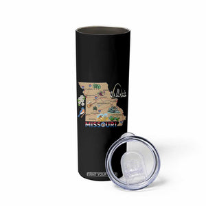 Missouri Map Landmarks Major Cities Roads Flag Skinny Tumbler