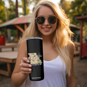 Missouri Map Landmarks Major Cities Roads Flag Skinny Tumbler