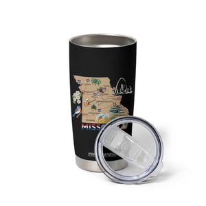 Missouri Map Landmarks Major Cities Roads Flag Tumbler Cup