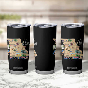 Missouri Map Landmarks Major Cities Roads Flag Tumbler Cup