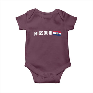 Missouri Missourian MO State Flag Baby Onesie TS14 Maroon Print Your Wear