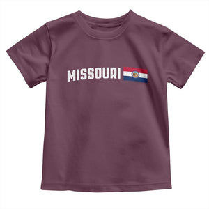Missouri Missourian MO State Flag Toddler T Shirt TS14 Maroon Print Your Wear