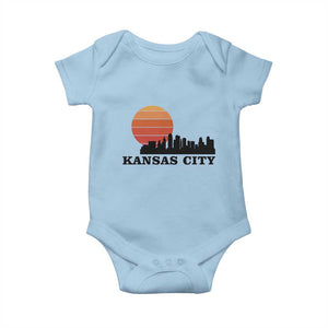 Kansas City Missouri Retro 80s Style Baby Onesie TS14 Light Blue Print Your Wear