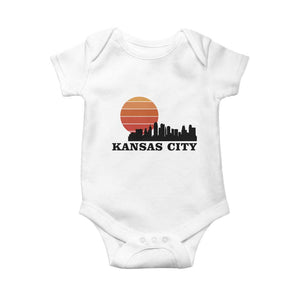 Kansas City Missouri Retro 80s Style Baby Onesie TS14 White Print Your Wear