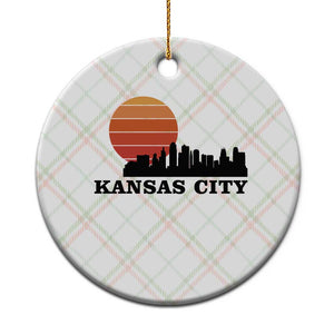 Kansas City Missouri Retro 80s Style Ceramic Ornament TS14 1pc Christmas Plaid Print Your Wear
