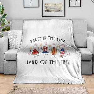 Patriotic Doodle Throw Blanket Watermelon Hotdog Firework Cute Fourth of July