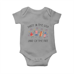 Patriotic Doodle Baby Onesie Watermelon Hotdog Firework Cute Fourth of July