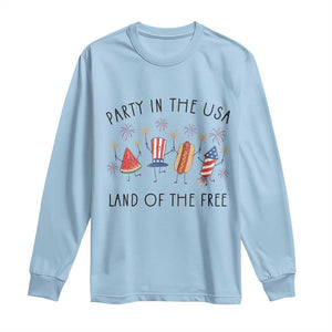 Patriotic Doodle Long Sleeve Shirt Watermelon Hotdog Firework Cute Fourth of July