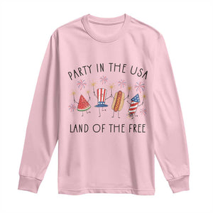 Patriotic Doodle Long Sleeve Shirt Watermelon Hotdog Firework Cute Fourth of July
