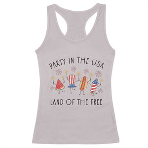 Patriotic Doodle Racerback Tank Top Watermelon Hotdog Firework Cute Fourth of July