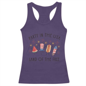Patriotic Doodle Racerback Tank Top Watermelon Hotdog Firework Cute Fourth of July