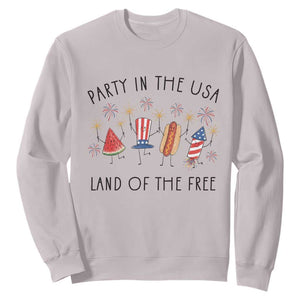 Patriotic Doodle Sweatshirt Watermelon Hotdog Firework Cute Fourth of July