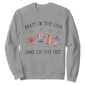 Patriotic Doodle Sweatshirt Watermelon Hotdog Firework Cute Fourth of July