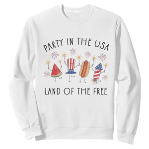 Patriotic Doodle Sweatshirt Watermelon Hotdog Firework Cute Fourth of July