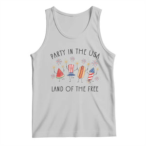 Patriotic Doodle Tank Top Watermelon Hotdog Firework Cute Fourth of July TS14 Ash Print Your Wear