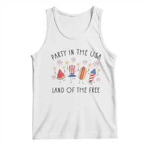 Patriotic Doodle Tank Top Watermelon Hotdog Firework Cute Fourth of July TS14 White Print Your Wear