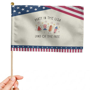 Cute Fourth of July Patriotic Handheld Flag Watermelon Hotdog Firework