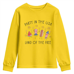 Patriotic Doodle Youth Sweatshirt Watermelon Hotdog Firework Cute Fourth of July
